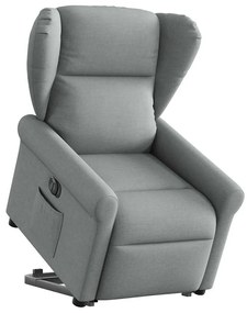 Poltrona Reclinante Alzapersona Elettrica Grigio Chiaro Tessuto /