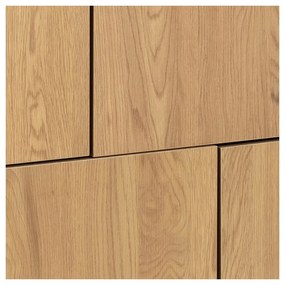 Cassettiera alta nera-color legno naturale effetto rovere 80x103 cm Seaford - Actona