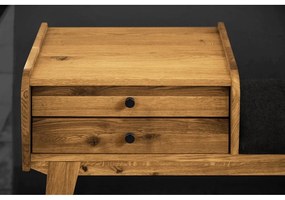 Panca con cassetti in legno di quercia con seduta grigia Retro - The Beds