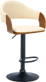Sgabello Da Bar Regolabile Nilse İn Similpelle With Staffa Integrata / Walnuss/creme / Schwarz
