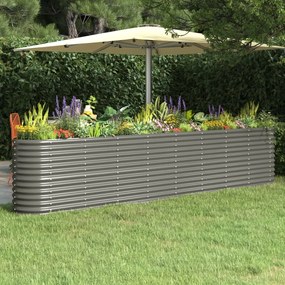Letto Giardino Acciaio Verniciato A Polvere 332x40x68 Cm Grigio /