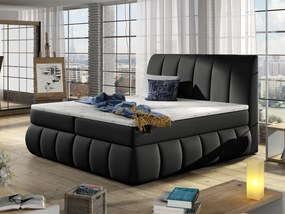 Letto matrimoniale boxspring Rosa dei Venti - 160 x 200 cm , Ecopelle nero