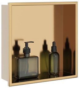 Nicchia Per Doccia Oro Spazzolato 32x32x9cm İn Acciaio Inox /
