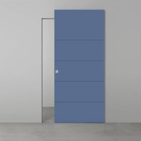 Porta scorrevole Sleek in mdf blu, L 101 x H 230 cm, con binario Invisibile Sinistra