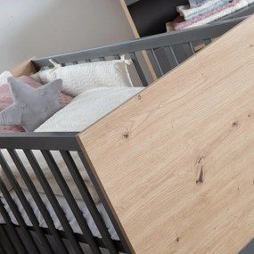 Lettino grigio/di colore naturale 60x120 cm Anna – Roba