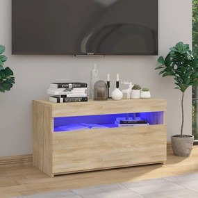 Mobile Porta Tv Con Luci Led Rovere Sonoma 60x35x40 Cm /