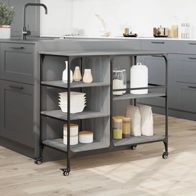Carrello cucina grigio sonoma 100x45x89,5 cm legno multistrato