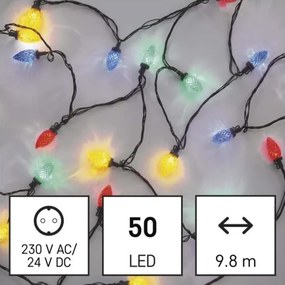 Catena LED da esterno natalizia 50xLED/8 modalità 14,8m IP44 multicolore