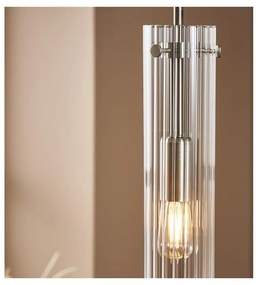 Lampadario argentato con paralume in vetro Tubo – Markslöjd