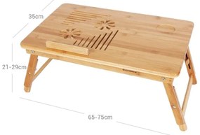 Tavolino regolabile per computer da letto LAT, marrone