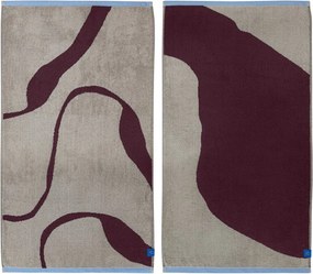 Set di asciugamani tipo terry burgundy/greige in cotone organico 2 pz 50x90 cm Nova Arte – Mette Ditmer Denmark