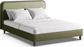 Letto matrimoniale imbottito verde con rete inclusa 180x200 cm Aveline – Micadoni