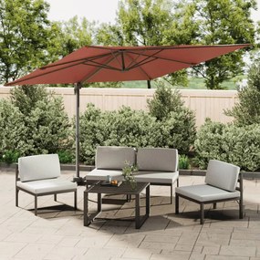 Ombrellone A Sbalzo Con Palo Alluminio Terracotta 400x300 Cm /