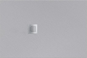 Piatto doccia in resina Strato grigio L 140 x L 80 x H 2.5 cm opaco effetto pietra