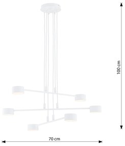 Sospensione Moderna Modus 6 Luci In Acciaio Bianco