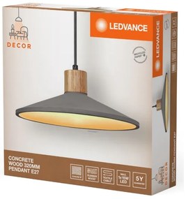 Ledvance - Lampadario a sospensione con filo DECOR CONCRETE 1xE27/15W/230V diametro 32 cm calcestruzzo grigio
