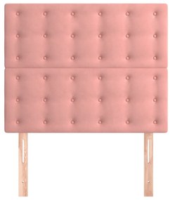 Testiera 2 pz rosa 80x5x78/88 cm in velluto