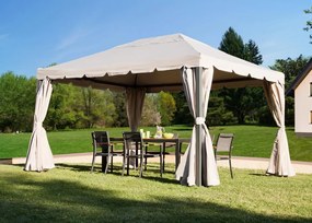 Gazebo Ysis in alluminio struttura grigio antracite, copertura tortora L 399 x P 300 x H 282 cm