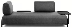 Kave Home - Divano Compo 3 posti grigio scuro con vassoio grande 252 cm