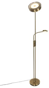 Lampada da terra bronzo con LED e dimmer con lampada da lettura - Kelso