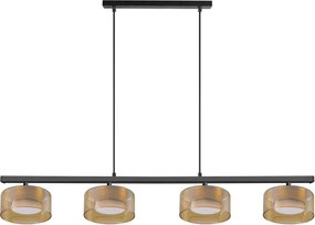 Brilagi - Lampadario sospeso su cavo AURA LUX 4xGX53/30W/230V nero/oro