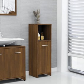 Armadietto bagno rovere marrone 30x30x95cm in legno multistrato