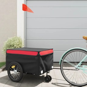 Rimorchio Da Bici Nero E Rosso 45 Kg İn Ferro /