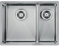 Lavello ZEFFIRO F3 2 vasche sinistre ACCIAIO INOX, incasso SLIM - SOTTOTOP - FILOTOP 58,5X44 prof. 19 012081.S0.01.2022