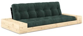 Divano letto in velluto a coste verde scuro 244 cm Base - Karup Design