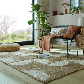 Tappeto di colore naturale/avorio in iuta tessuto a mano 120x170 cm Eclipse – Flair Rugs