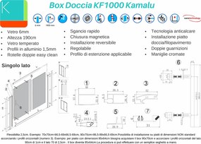 Box doccia 80x110cm finitura nera opaca modello KF1000B - KAMALU