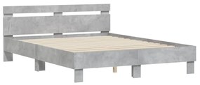 Giroletto Testiera Grigio Cemento 140x190 cm Legno Multistrato