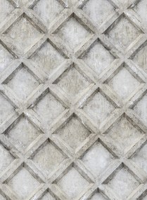 Rebel Walls Carta da parati Small Concrete Trellis - Harsh Grey