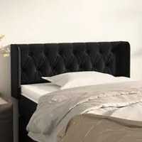 Testiera ad Orecchio Nera 103x16x78/88 cm in Velluto cod mxl 48793