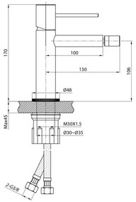 Sapho - Miscelatore per bidet SOLARIS nero opaco
