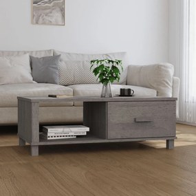Tavolino Hamar Grigio Chiaro 100x55x35cm Legno Massello Di Pino /