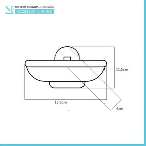 Set accessori a muro 6 pezzi in acciaio cromato e viti incluse Bora