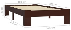 Giroletto Marrone Scuro in Legno Massello di Pino 100x200 cm