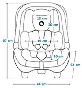 Lionelo - Seggiolino auto ASTRID i-Dimensioni 40-87 cm beige