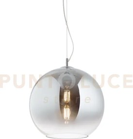 Nemo sospensione 1 luce attacco e27 30cm in vetro soffiato cromo sf...