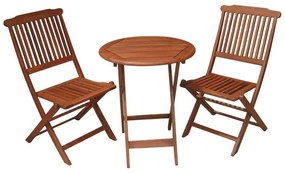 Set di 2 sedie da balcone e tavolo in legno di eucalipto Praga - Garden Pleasure