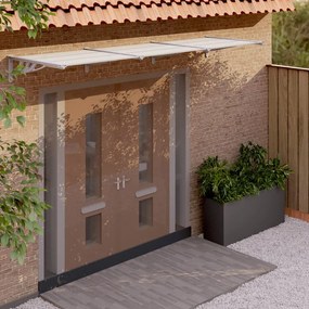 Tettoia Per Porta Grigio E Trasparente 358,5x90cm Policarbonato /