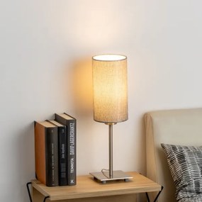 Eglo - Lampada da tavolo LED TUNJA 1xE27/60W/230V 26,5 cm cromo opaco/grigio