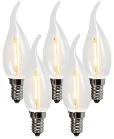 Set di 5 lampade a candela a filamento LED E14 BXS35 1W 100LM 2200K