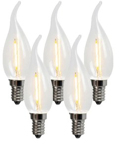 Set di 5 lampadine a filamento LED E14 BXS35 1W 100LM 2200K
