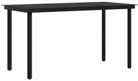 Set da pranzo da giardino 7 pz con cuscini beige e nero