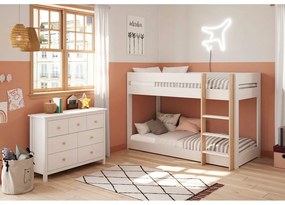 Letto a castello bianco per bambini 90x190 cm Angel - Marckeric