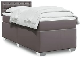 Giroletto A Molle Con Materasso Grigio 100x200 Cm İn Similpelle /