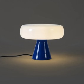 Lampada da tavolo retrò blu con bianco - Knob