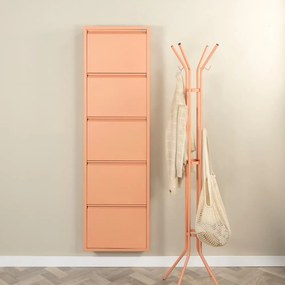 Scarpiera color salmone in metallo con ante ribaltabili 50x169x15 cm Billy – Spinder Design